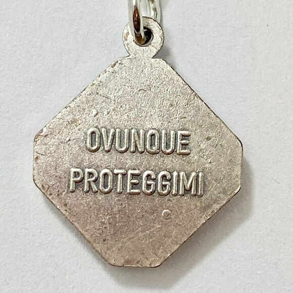 Vintage St. Joseph Medal Clip Charm Catholic Saint Baby Jesus Ovunque Proteggimi - Picture 6 of 10